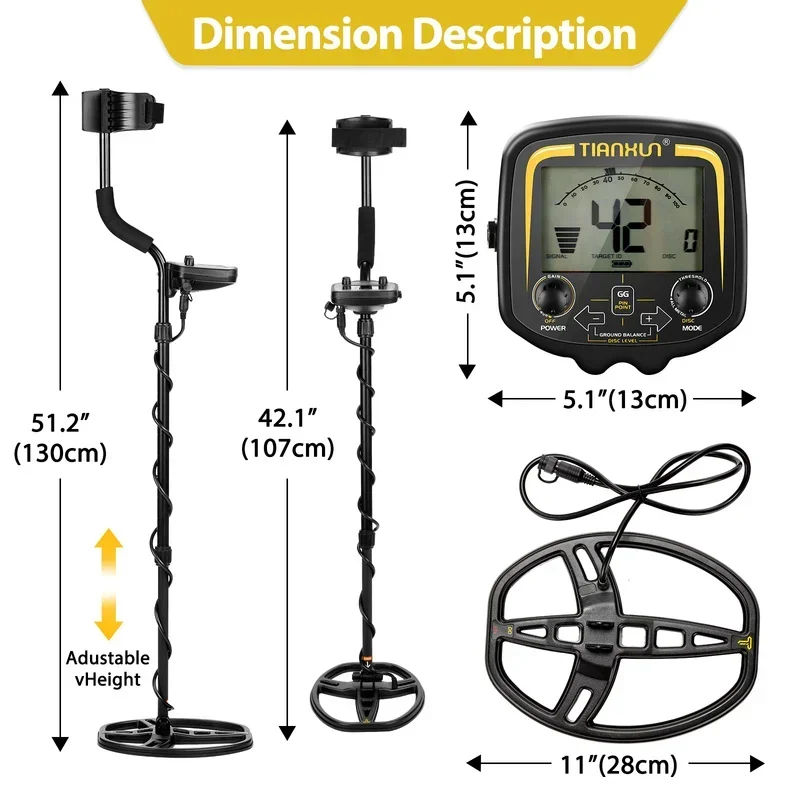 Metal Detector Tianxun TX 850 Powerful Yellow Gold Detectors Treasure Hunter Pointer