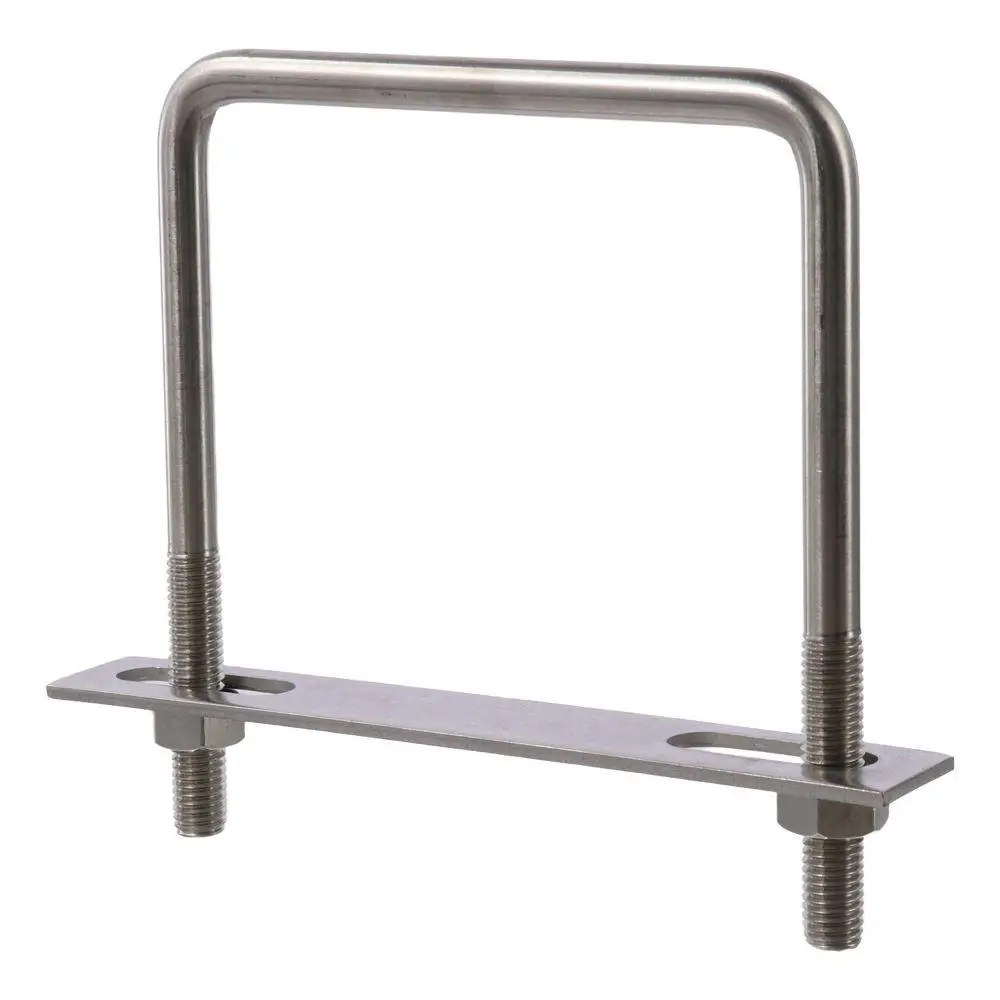 Square U-Bolts,110mm(4.3") Inner Width 135mm Length M10 304 Stainless Steel U Clamp Bolt with Nuts and Plates, for Boat Trailer