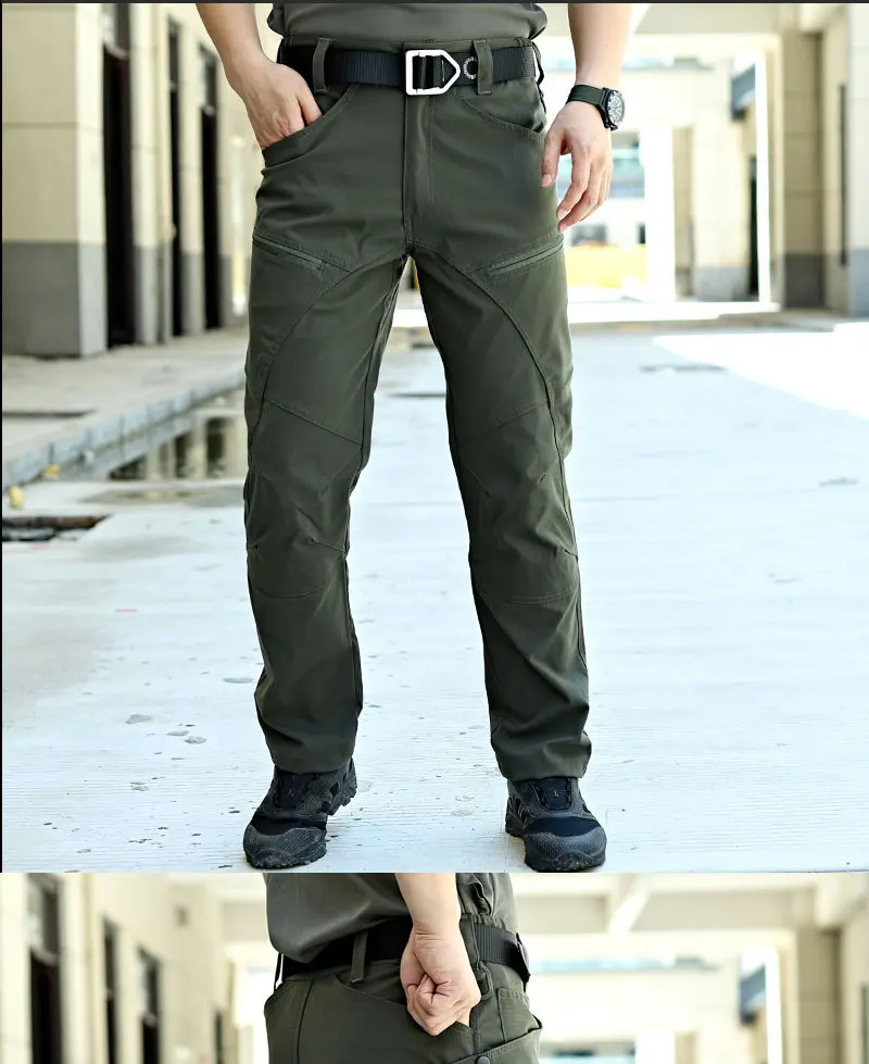 Description Picture 6 of itemMen's Overalls Spring And Autumn New Tactical Pants Multi-Functional Pocket Elastic Slim Assault Pants