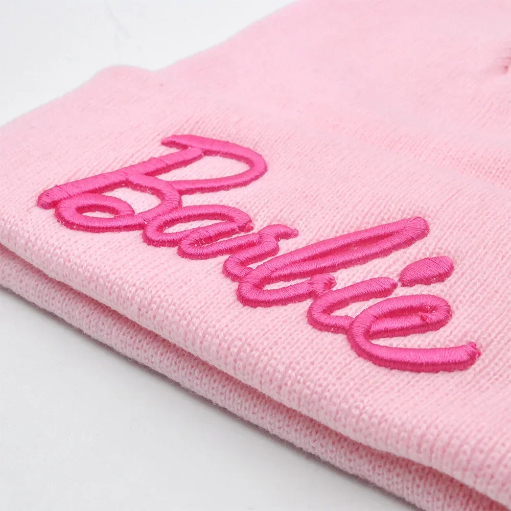 Winter Keep Warm Barbie Plush Hat Knitted Three-dimensional Embroidery Woolen Wear Clothes Accessories for Girl Women Decoration
