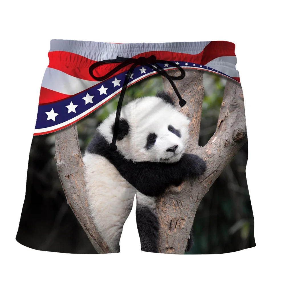 SONSPEE Kawaii Animal Panda 3D Print Men's Shorts Beach Casual Hip Hop Short Pants Street Fashion Trend Oversized Baggy Shorts