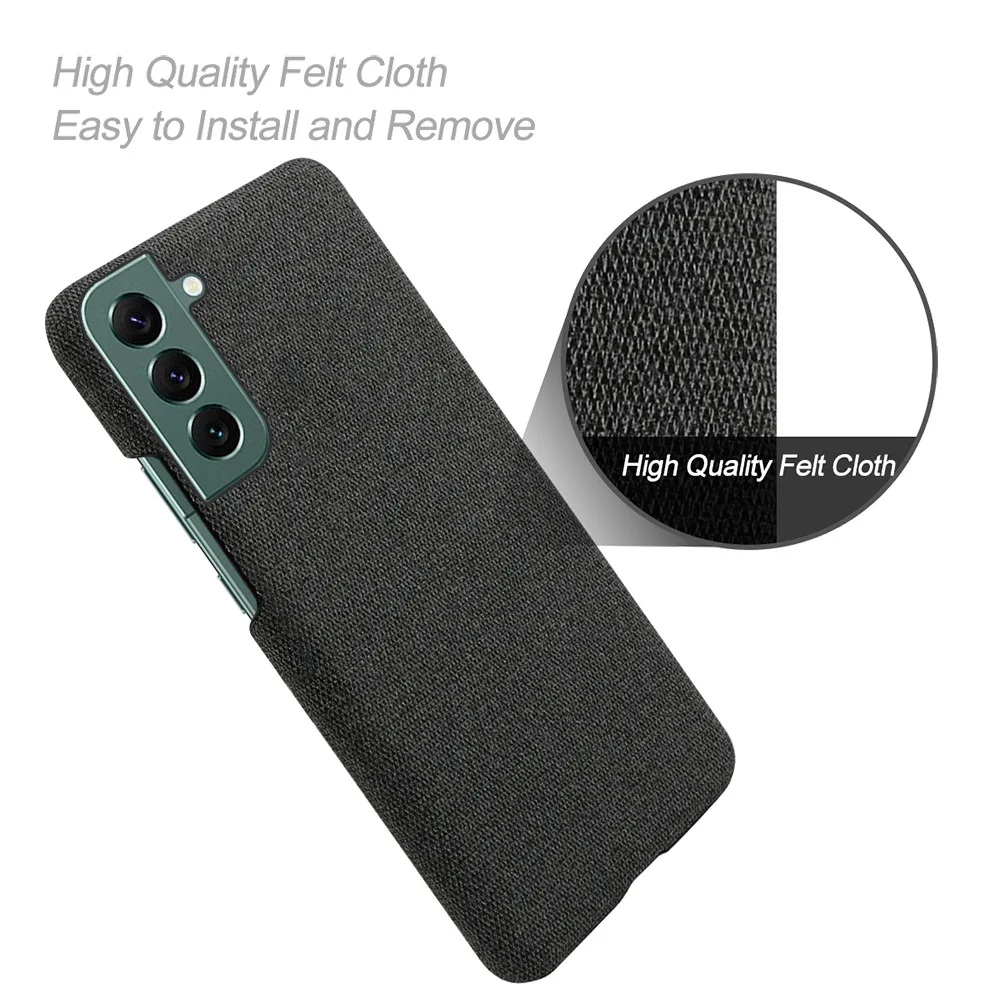 Luxury S22 Samsung Galaxy S22 Ultra Cloth Texture Fitted Phone Case Fabric Back Cover For Samsung S20 S21 FE S22 Plus Shell samsung galaxy s22+ case