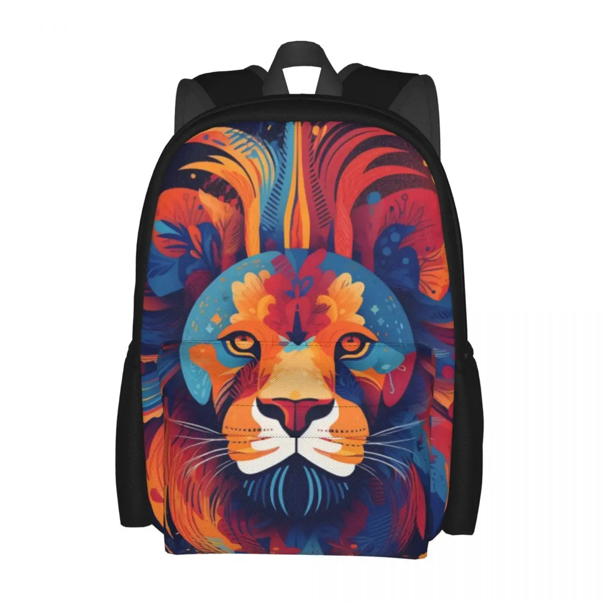 

Lion Backpack Abstraction Illustration College Backpacks Boy Girl Colorful Big High School Bags Novelty Rucksack