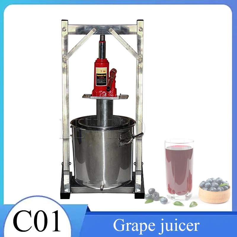 

36L Commercial Manual Hydraulic Jack Honey Press Machine Fruits Vegetables Press Squeezer Stainless Steel Hand Grape Juicer
