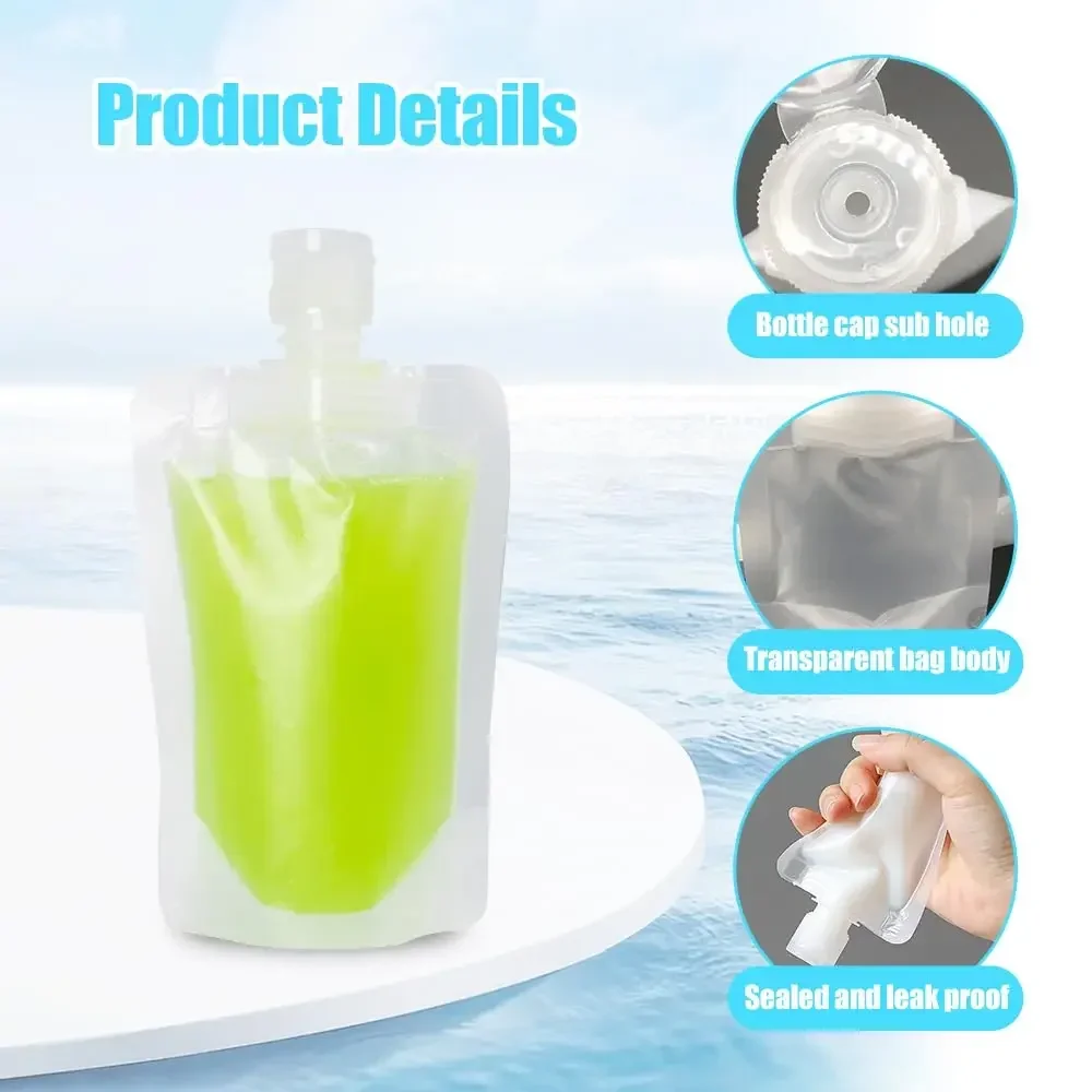 5/15Pcs30/50/100ML Thickened Travel Subpackage Cosmetic Lotion Shower Gel Shampoo Portable Facial Cleanser Storage Organizer Bag 3