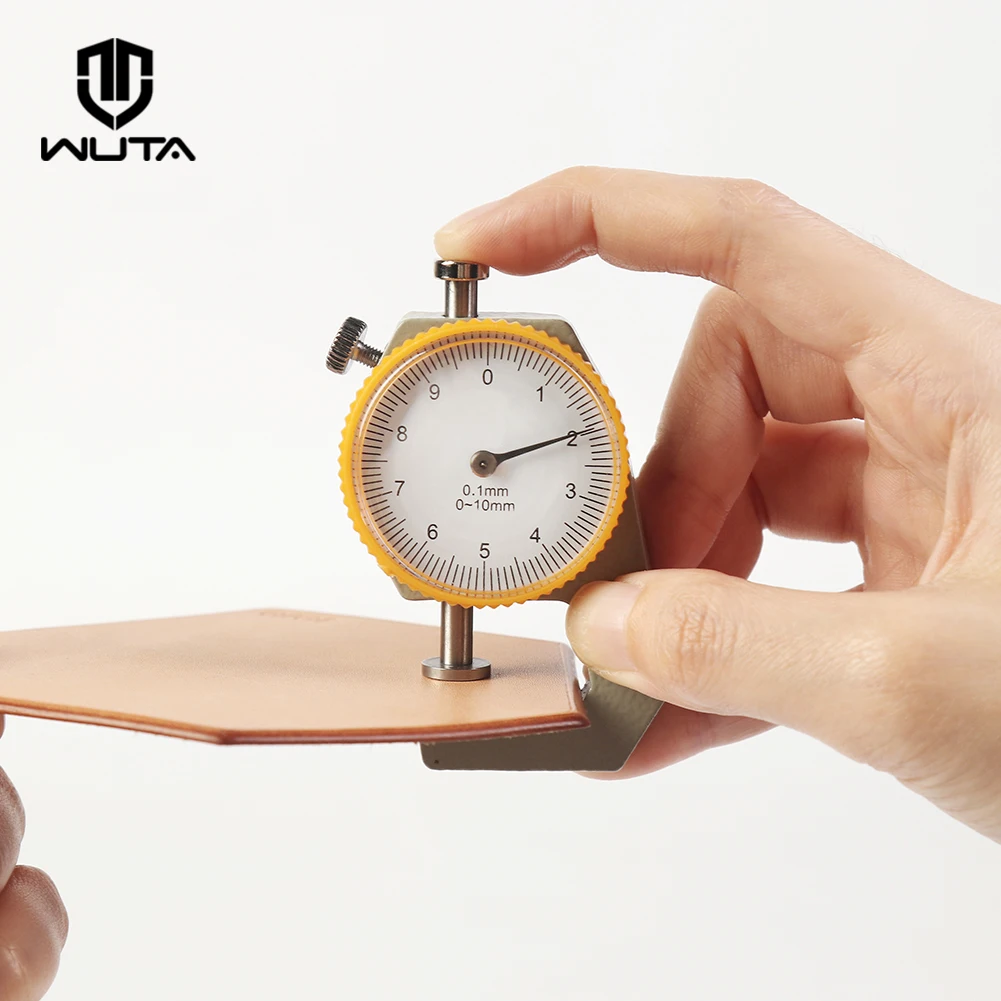 

WUTA Leather Thickness Gauge Measuring Tools 0-10mm/0.1mm dial Paper Meter Tester for Hollow Pipe or Circular Tube Caliper