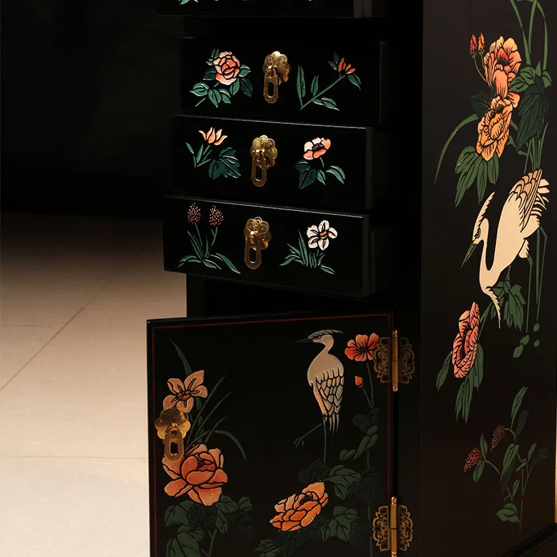 

New Chinese style six-draw one cabinet, simple home entrance, storage mix, match, light luxury modern antique