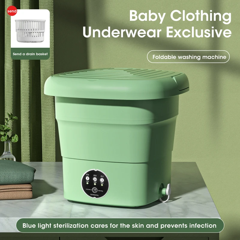 

2023 Folding Washing Machine Portable Mini Dehydratable Dormitory Student Socks Underwear Panties Washing Machine Home Appliance