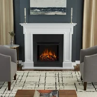 Thayer 55” Electric Fireplace with Mantel for Living Room or Bedroom, Replaceable Fireplace Insert Heater 2