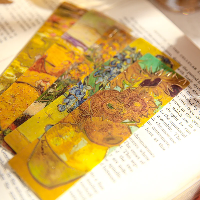 Floral Painting Bookmark 4Style 5pcs/set Hot Stamping PVC Bookmark Romantic Revival High Value Ins Floral Reading Mark Card Exquisite Oil Paintings
