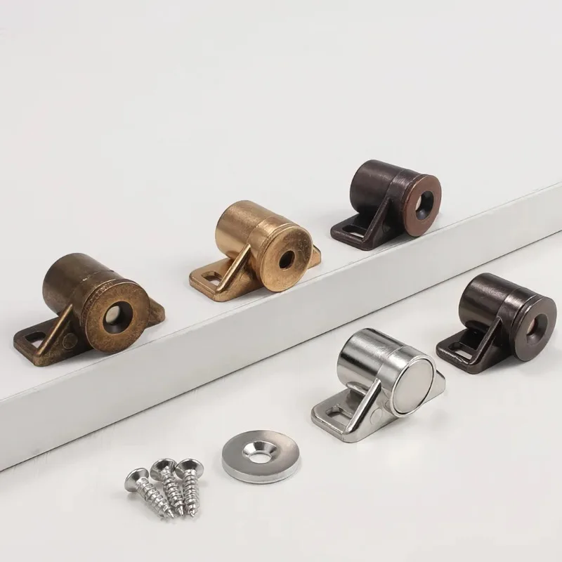 1PC Magnetic Cabinet Door Lock Strong Magnetic Door Lock With Screw Alloy Drawer Golden Bronze Silver lock 35*19mm.