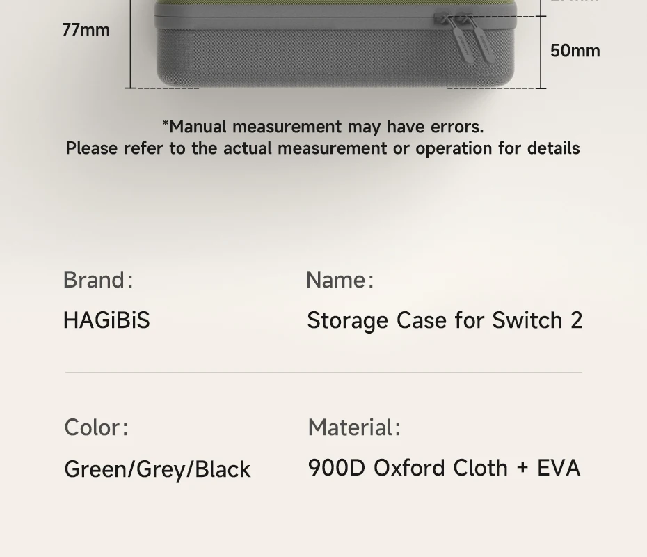 Hagibis Large Carrying Case for Nintendo Switch 2 | Hard Shell