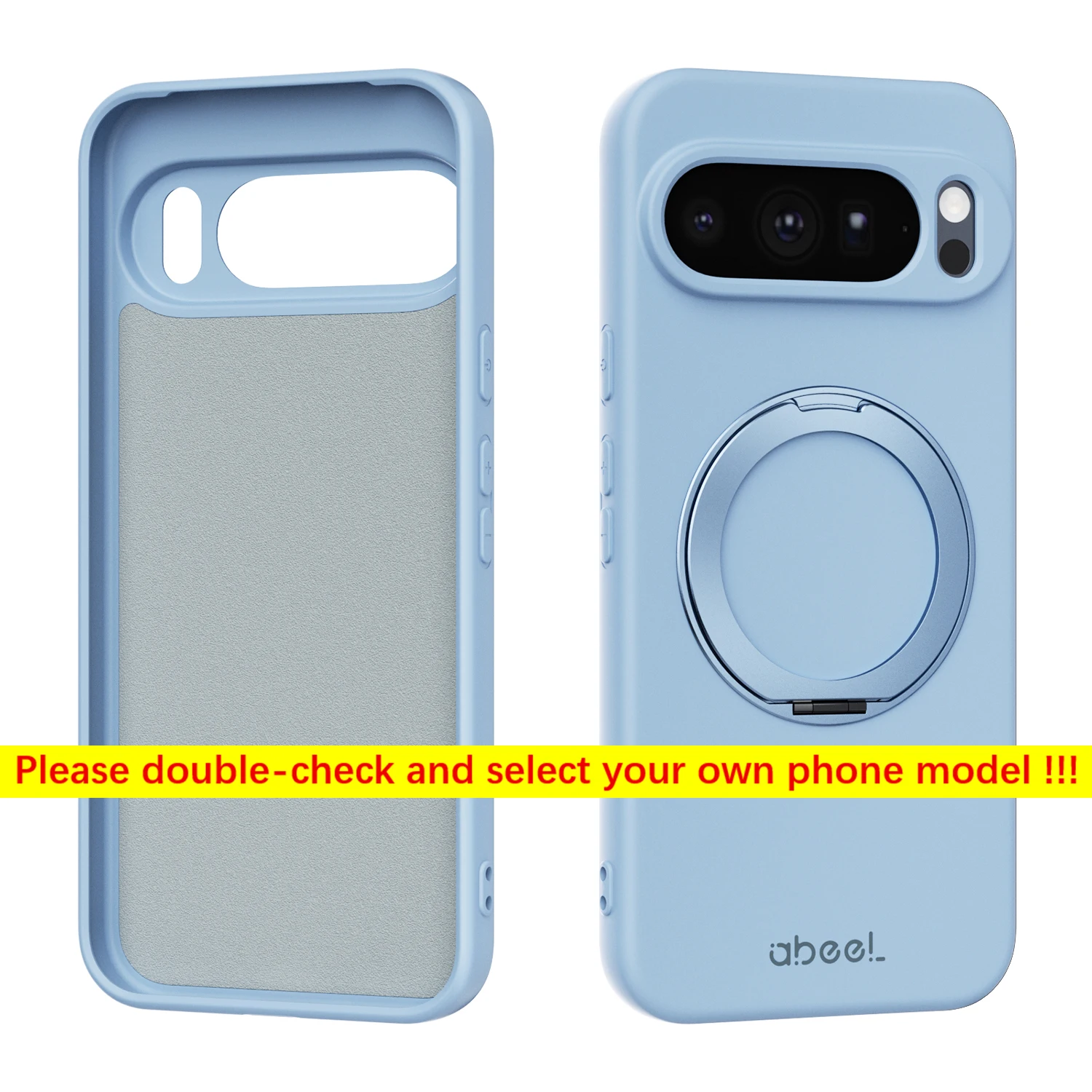 Luxury Silicone Phone Case with 360° Rotating Magnetic Holder and Stand, Skin-Friendly Feel