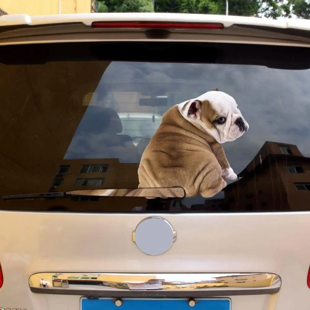 PLGEBR Lustiger Hund Bewegender Schwanz, Auto Aufkleber Fenster