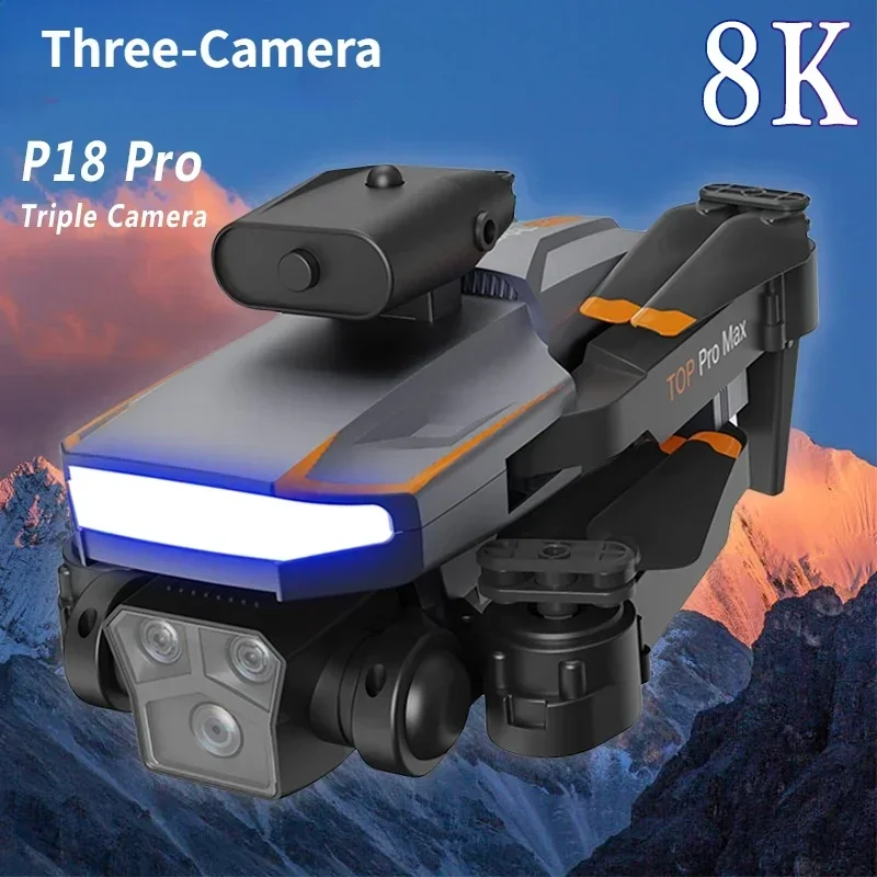 

Профессиональный Квадрокоптер P18 4K RC 8K с тремя камерами и широким углом обзора