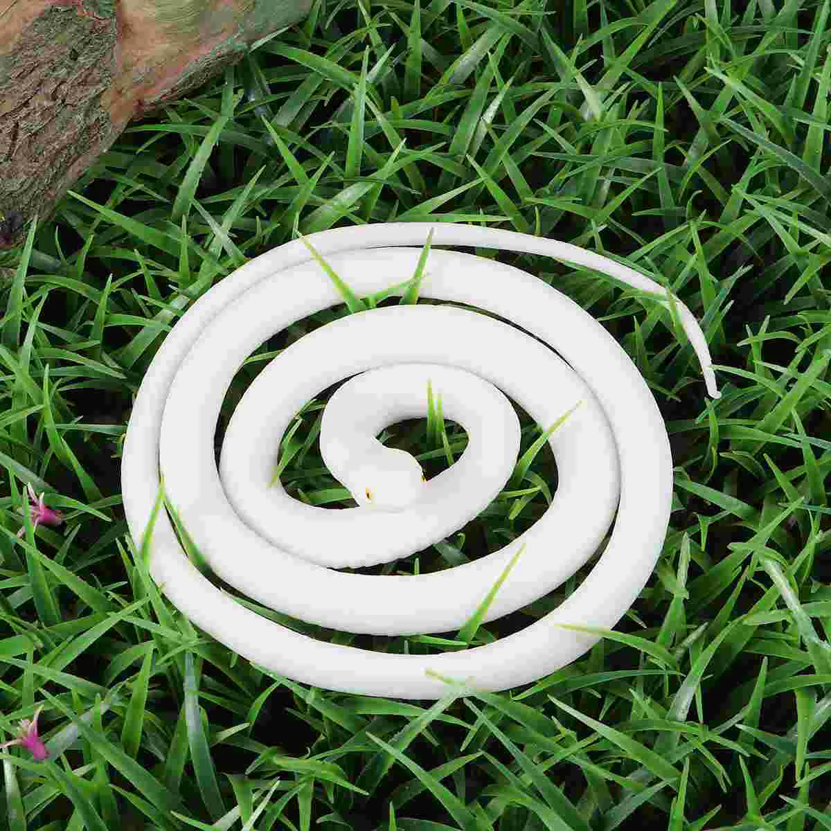 120Cm Fake Snake Toy Simulation Snake Realistic Snake Prank Prop Cosplay Props Tricky Playthings for Kids Children (White)