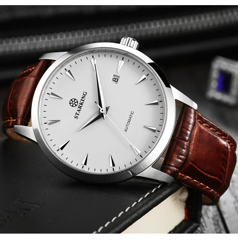 שעון קלאסי של גברים אוטומטי שעון קלאסי סדרה 40mm חיוג עם תנועה מכנית ספיר יום המראה פונקציה 5atm