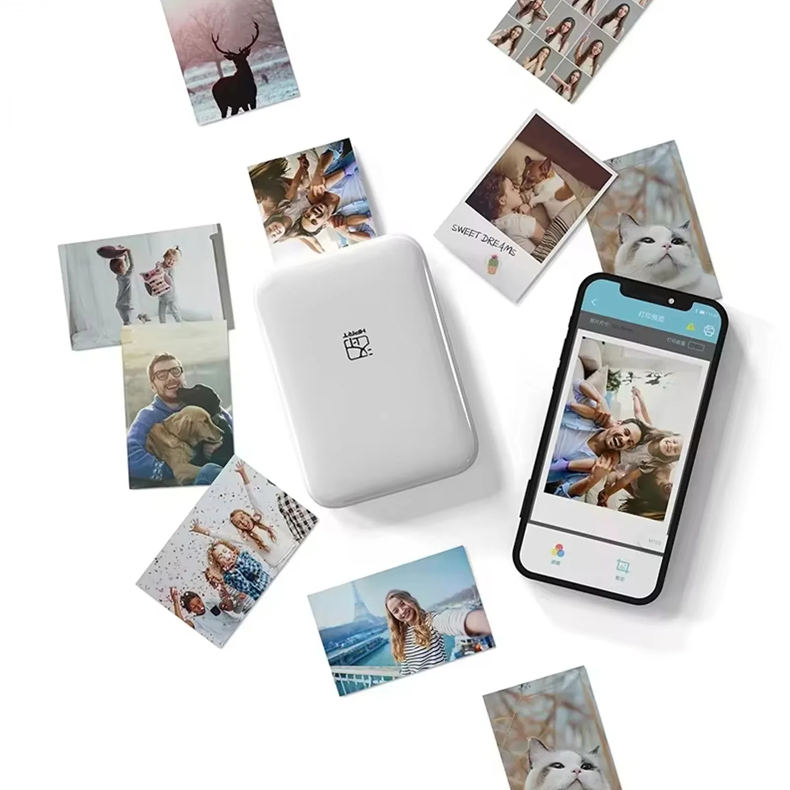 HPRT 2x3 인치 컬러 포토 용지 10/20/40Pcs MT53 미니 휴대용 컬러 포토 프린터 용 오리지널 Zink 스티커 백킹 용지