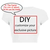 2023 New Summer Short Sleeve O Neck Your Exclusive DIY Print Pattern Customize Cropped Navel Women Crop Tops Fashion T-Shirt 2