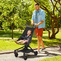 Poussette de voyage légère pour bébé, compacte et adaptée aux avions, conception pliante à une main, parfaite pour les tout-petits 6