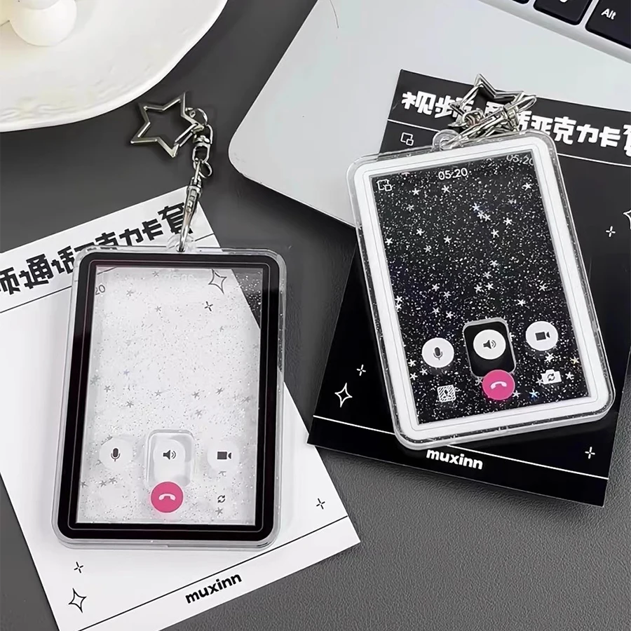 Video call 3 inch ID photo small card storage card cover bag pendant decoration students card holder,credit card holder,photo card holder,card protector,idol card protector,desk card holder,card display stand,memory card protector,photo card binder,acrylic sign holder