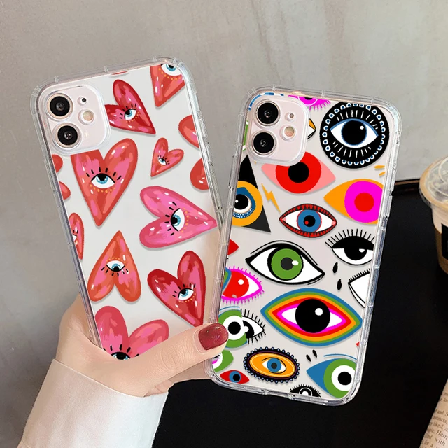 Lucky Eye Blue Evil Eye Print Phone Case: Protect Your iPhone in Style