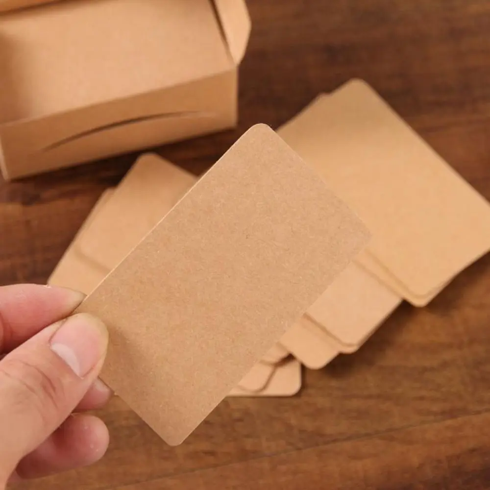 100pcs/box 웨딩 파티 용품 크래프트 종이 DIY 인사말 초대장 빈 카드 스케치 낙서 메시지 카드 엽서