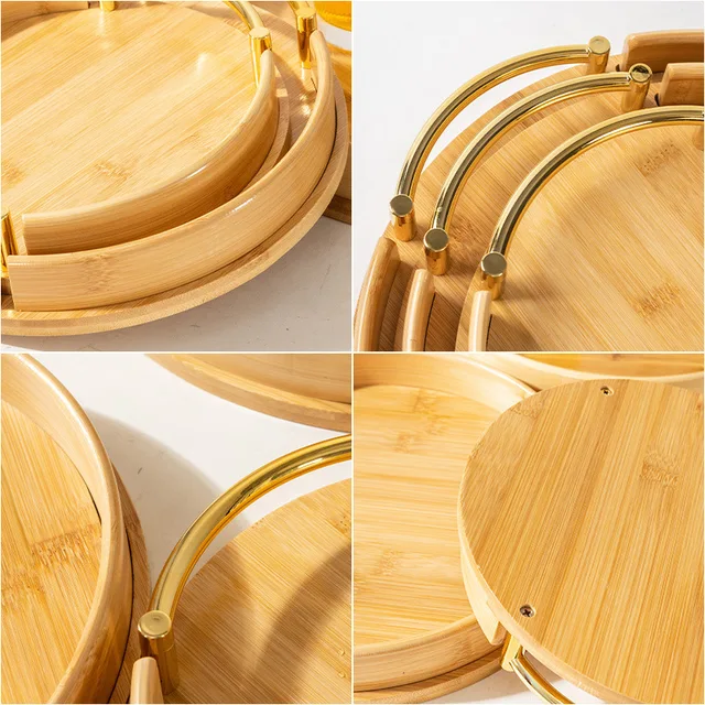 Round Bamboo Serving Tray 4