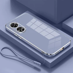 Sleek Electroplate Shockproof Silicone Back Cover - Straight Edge Design for OPPO F23 (Gs6D grey)