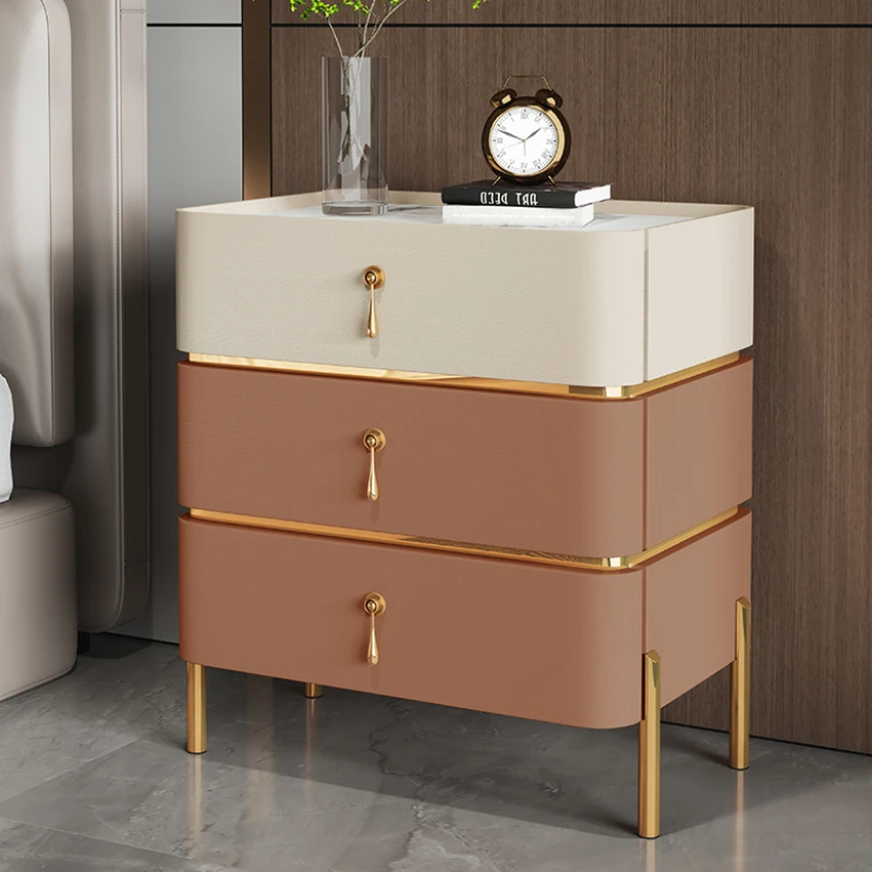 

Aesthetic Minimalist Nightstand Table Solid Wood Korea Bedroom Bedside Cabinet Storage Trendy Mesa De Noche Home Furniture