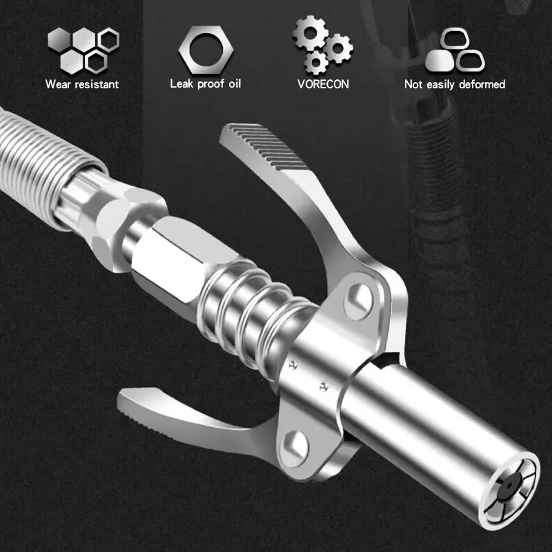 Grease Gun Coupler 10000 PSI NPTI/8 Oil Pump Quick Release Grease Tip Tool Car Syringe Lubricant Tip Nozzle for Repair 1P hose coupler