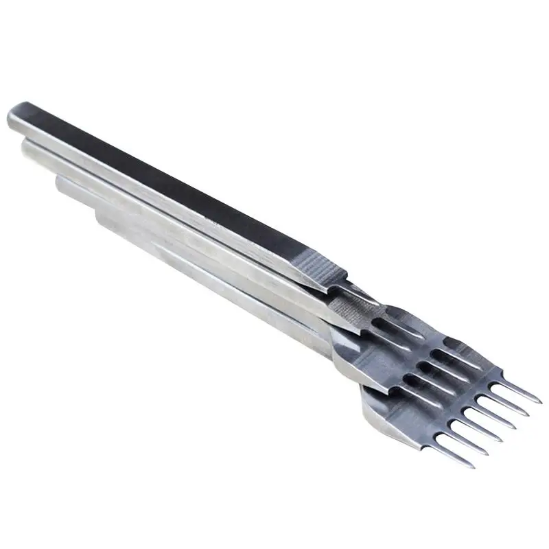4pcs Leather Craft Tool Spacing Punch 3/4/5/6mm Hole Chisel Lacing Stitching Sewing DIY Leather Craft Tools DIY Hand Tool
