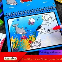 Magic Water Doloring Book Reusable Coloring Book Children's Drawing Toys Early Childhood Toys for 2-6 Years Old Girls Boys Gifts 1