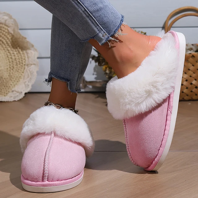 2023 Unisex PU Leather Fur Lined Slippers With Printed Plush Design Cozy  Indoor House Shoes For Winter Warmth Womens Flat Flip Flops H1115 From  Ljyp, $26.2