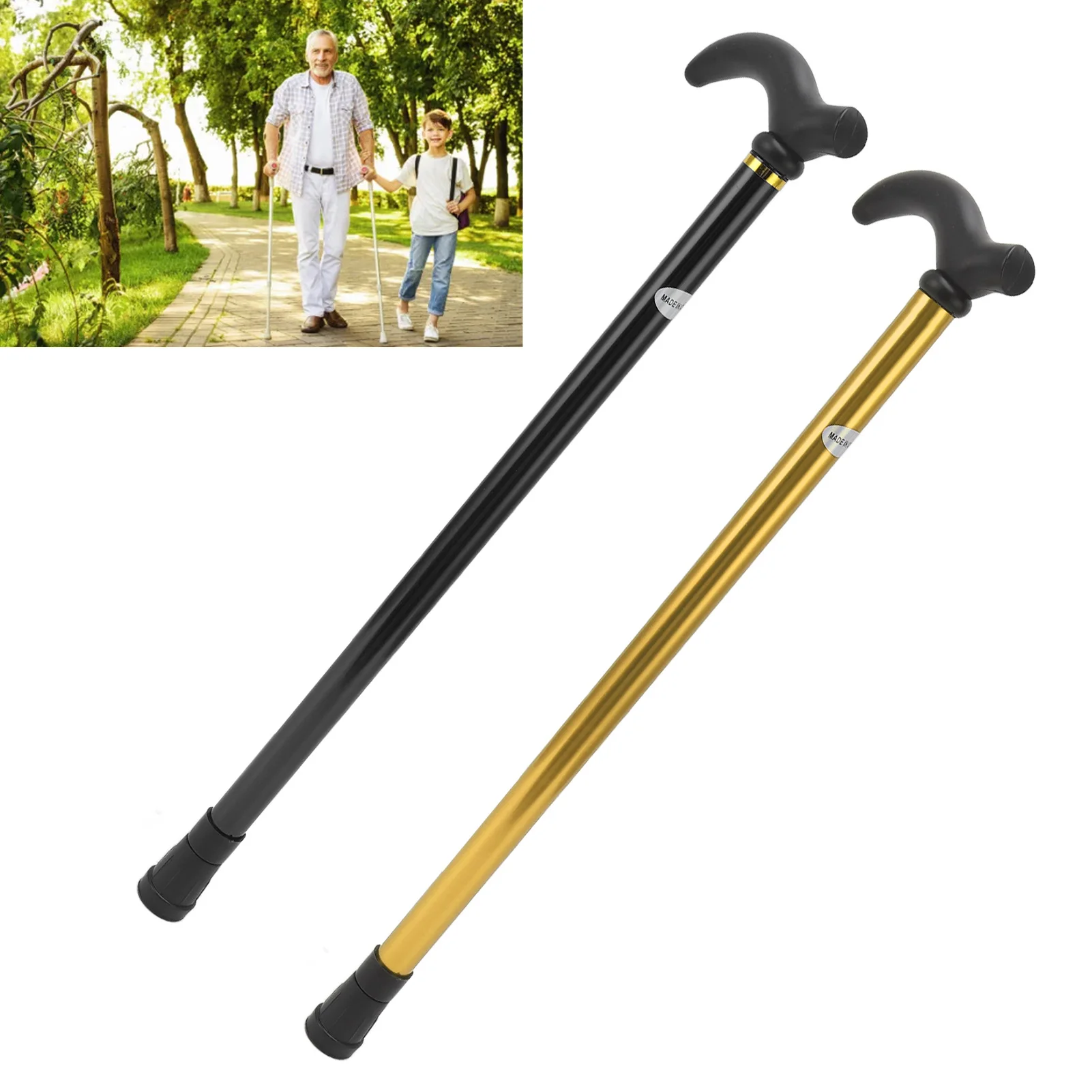 Walking stick protector walking stick cane aluminum alloy rubber tip height adjustable 20.1-35.2in 6 positions adjustment mobility aid for seniors
