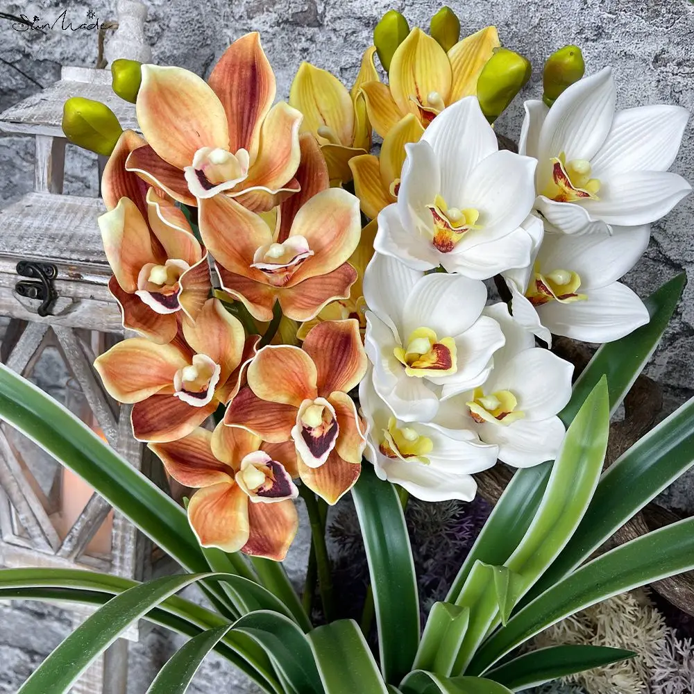 Exotische Kunst Orchidee Vanda Oranje/Geel
