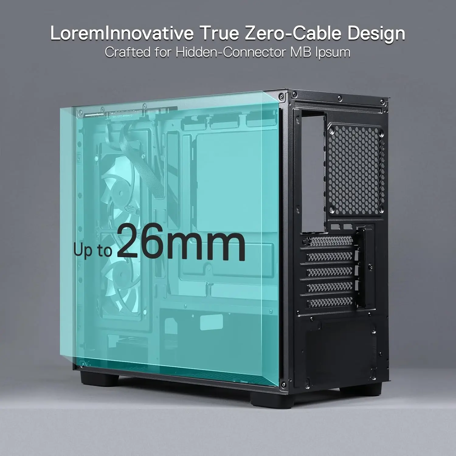 Redragon GC218M Gaming Back-Mounted PC Case, M-ATX Computer Chassis 2 x 120mm Fans Pre-Installed & High Airflow Perforated Panel