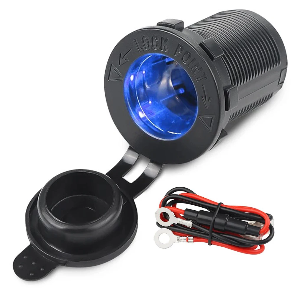 Waterproof Multi-Color Power Outlet Adapter for Vehicles and Marine Use