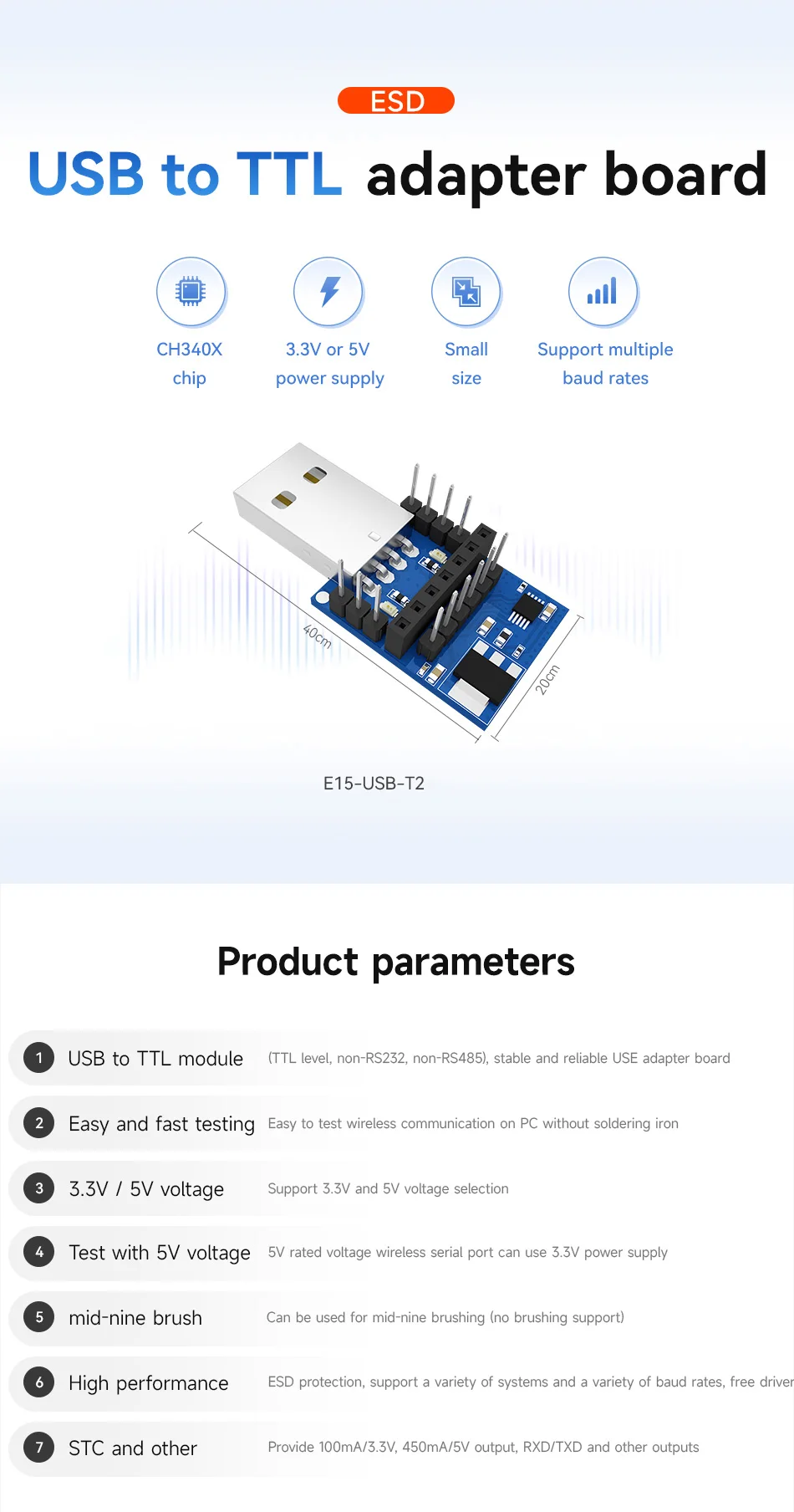 para módulo serial rf 3.3v e 5v cp2102 usb