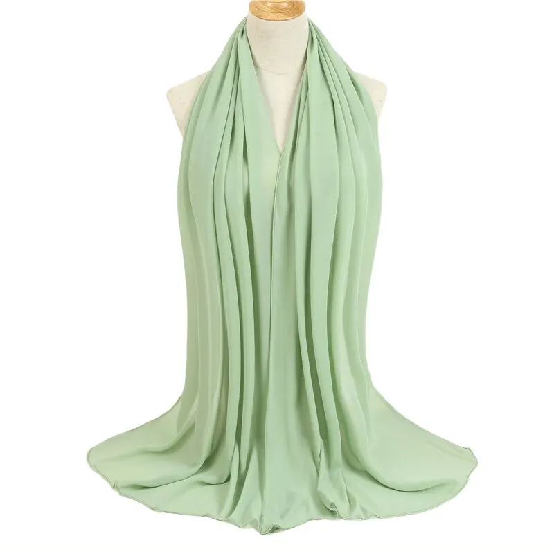Bubble Chiffon Solid Muslim Hijab Scarf Fashion Ramadan Shawl Wraps Long Headscarves Bandana Ladies Plain Foulard Accessores bandana headscarf