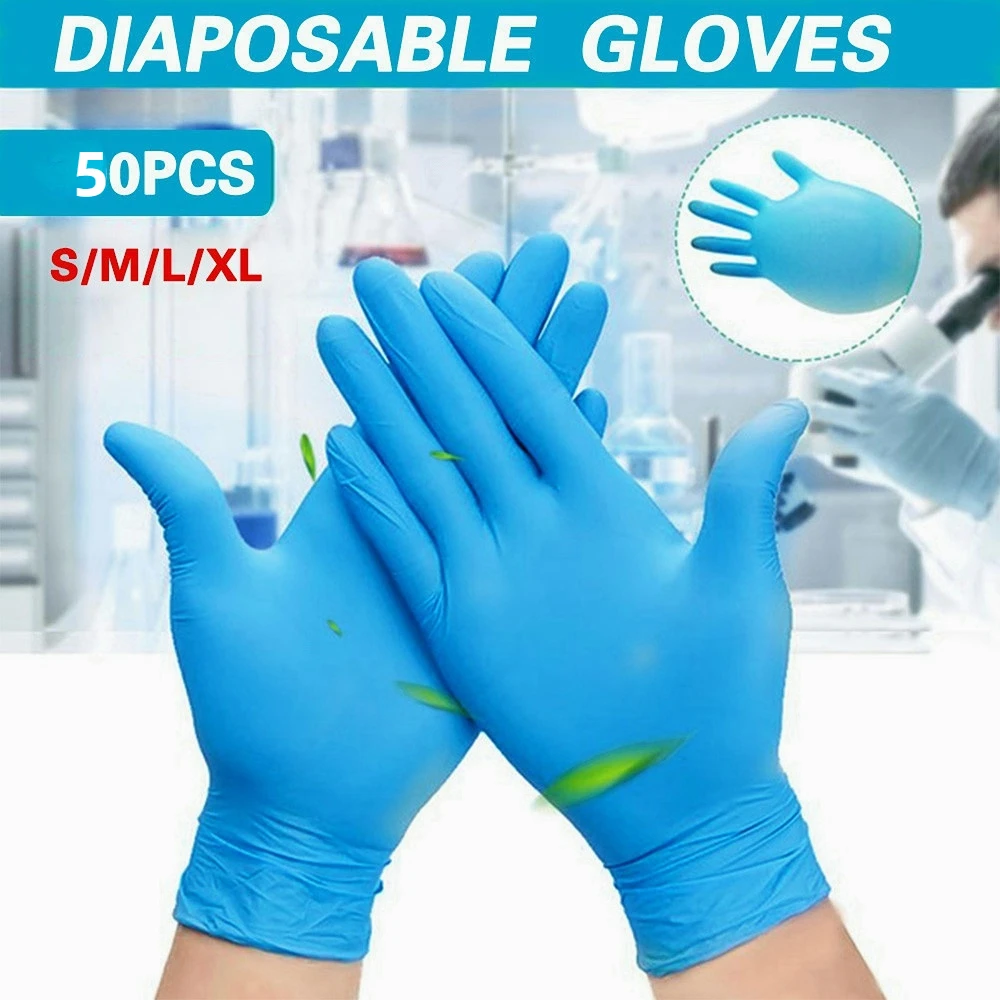 50Pack Nitrile Disposable Gloves Cleaning Service Gloves Home Cleaning
