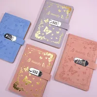 1spc A5 Password Diary with Lock Stationery Notebook Thickened Cartoon Password Notebook Student Notebook Creative Handbook