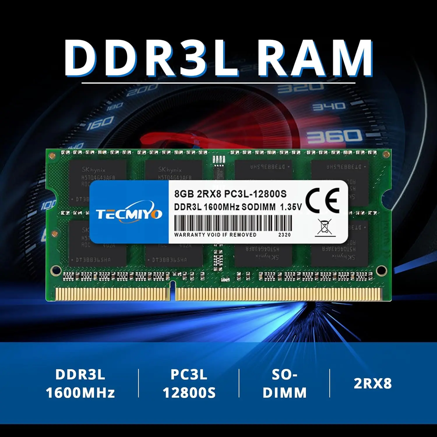 Tecmiyo-memória Ram Portátil Ddr3 Ddr3l 4gb 8gb 1600mhz 1333mhz 1066mhz 1.35v 1.5v Pc3 Pc3l12800s Pc3-10600s Pc38500s Verde 1pc - Imagem 2