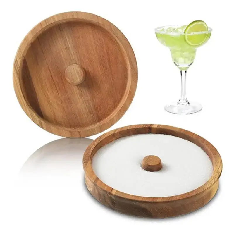 Multipurpose Wooden Margarita Salt Rimmer for Drinks