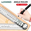 LUXIANZI Stainless Steel Digital Protractor Angle Gauge Ruler 200mm 300mm 500mm Carpenter Measurement Tool Electronic Goniometer 1