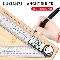 LUXIANZI Stainless Steel Digital Protractor Angle Gauge Ruler 200mm 300mm 500mm Carpenter Measurement Tool Electronic Goniometer 1
