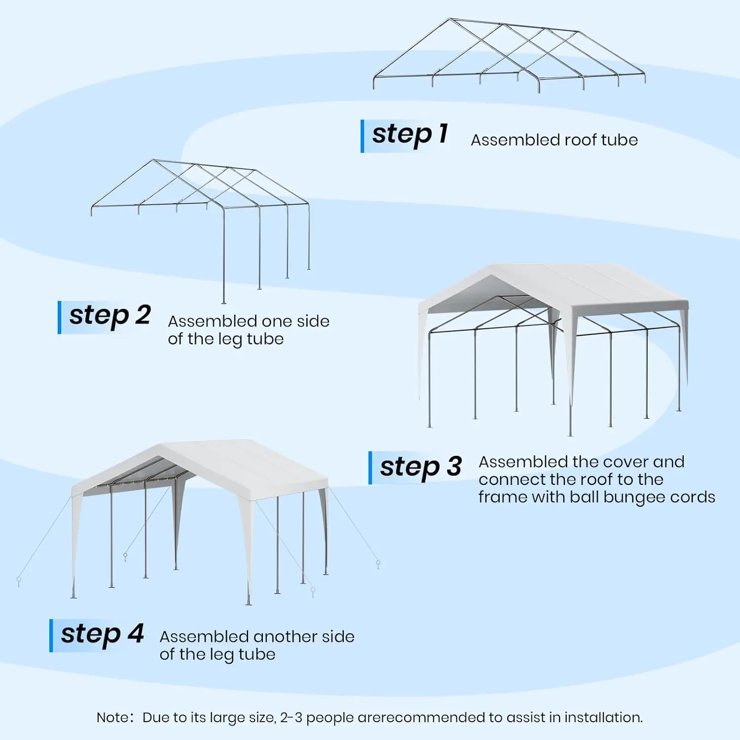 Carport 12x20 Heavy Duty Portable Garage,Galvanized Frame Carport Canopy,Portable Garages and Shelters with 8 Leg&4 Wind Rope
