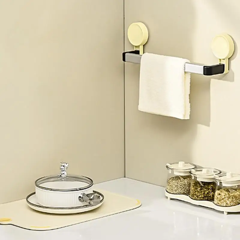 

Single-Section Bathroom Towel Storage Rack: Modern and Convenient Versatile Kitchen Storage Rack with Suction Cup Attachment