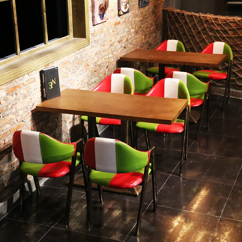 

Fashion Western Restaurant Theme Restaurant Chain Store Table and Chair Dessert Shop Milk Tea Shop Table and Chair sillas