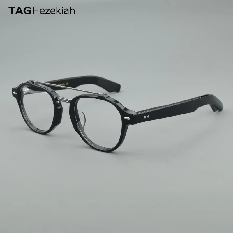 

2024 Retro glasses frame men Acetate Brand Double beam myopia eye glasses frames for women optical eyeglasses spectacle goggle